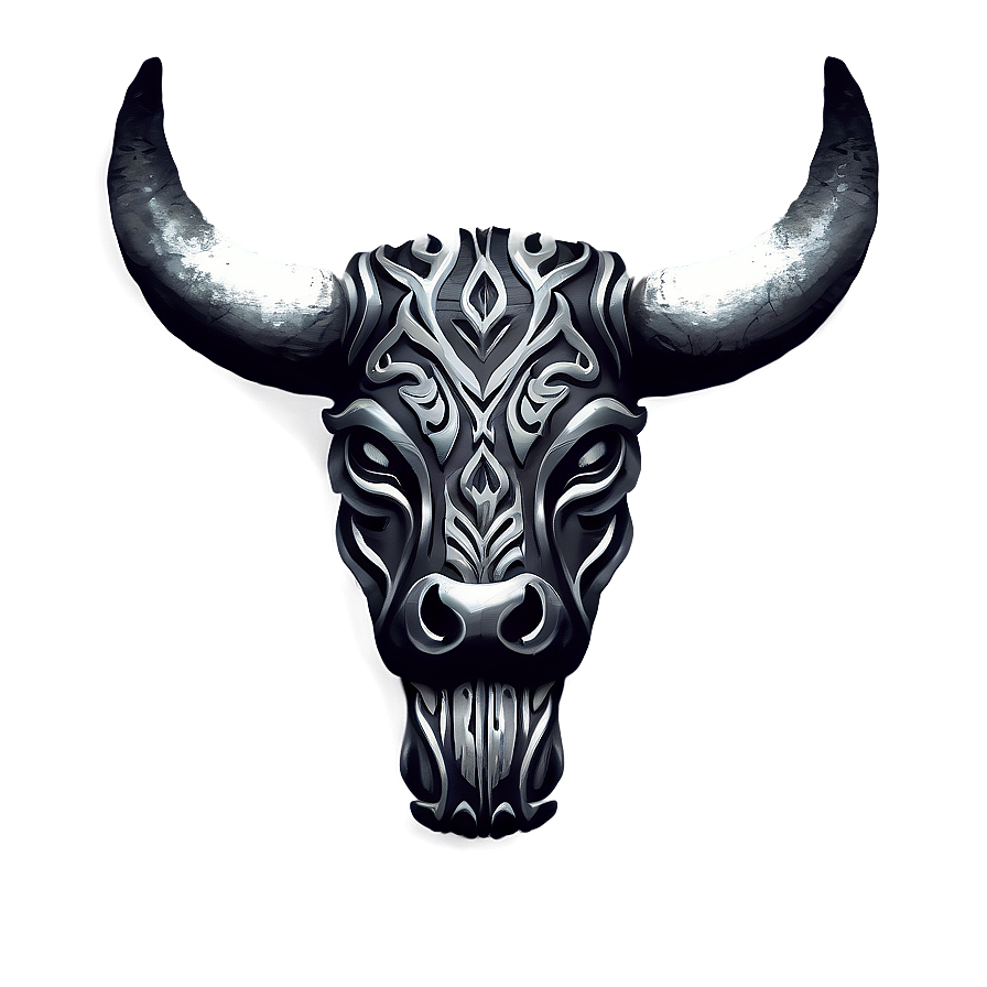 Tribal Bull Head Tattoo Png Tas PNG