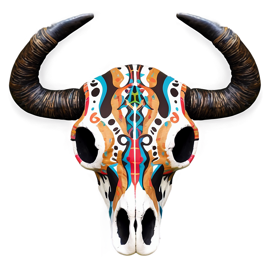 Tribal Cow Skull Art Png Lpb PNG