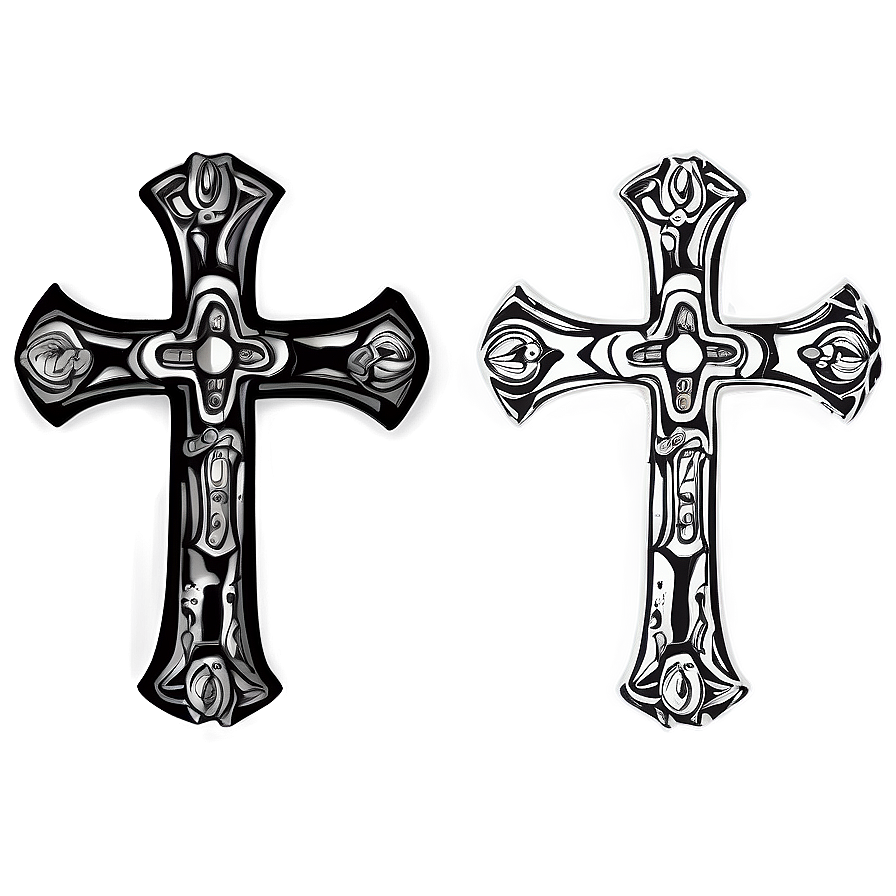 Tribal Cross Outline Png 06122024 PNG