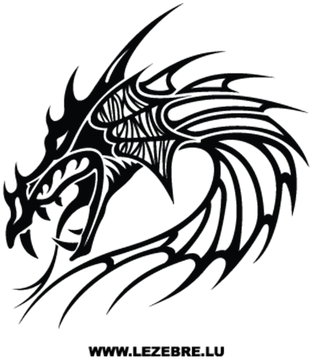 Tribal Dragon Tattoo Design PNG