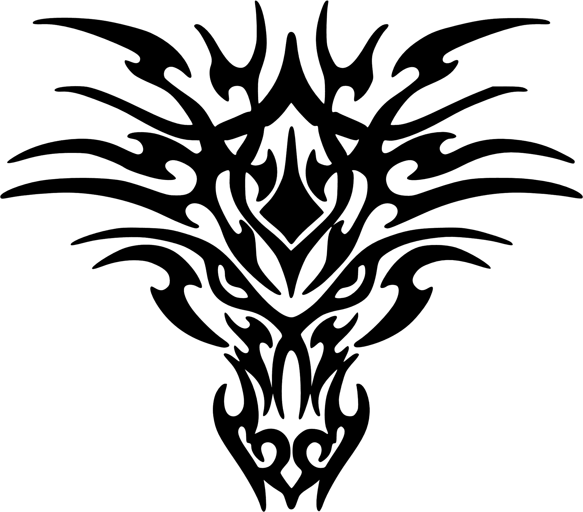 Tribal Dragon Tattoo Design PNG