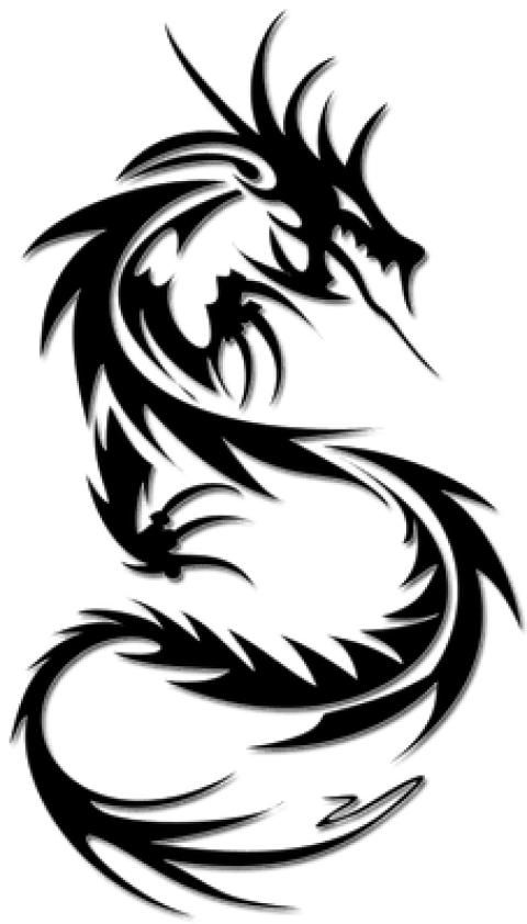 Tribal Dragon Tattoo Design PNG