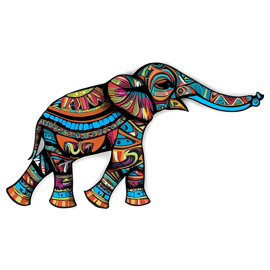 Tribal Elephant Design Png 05032024 PNG