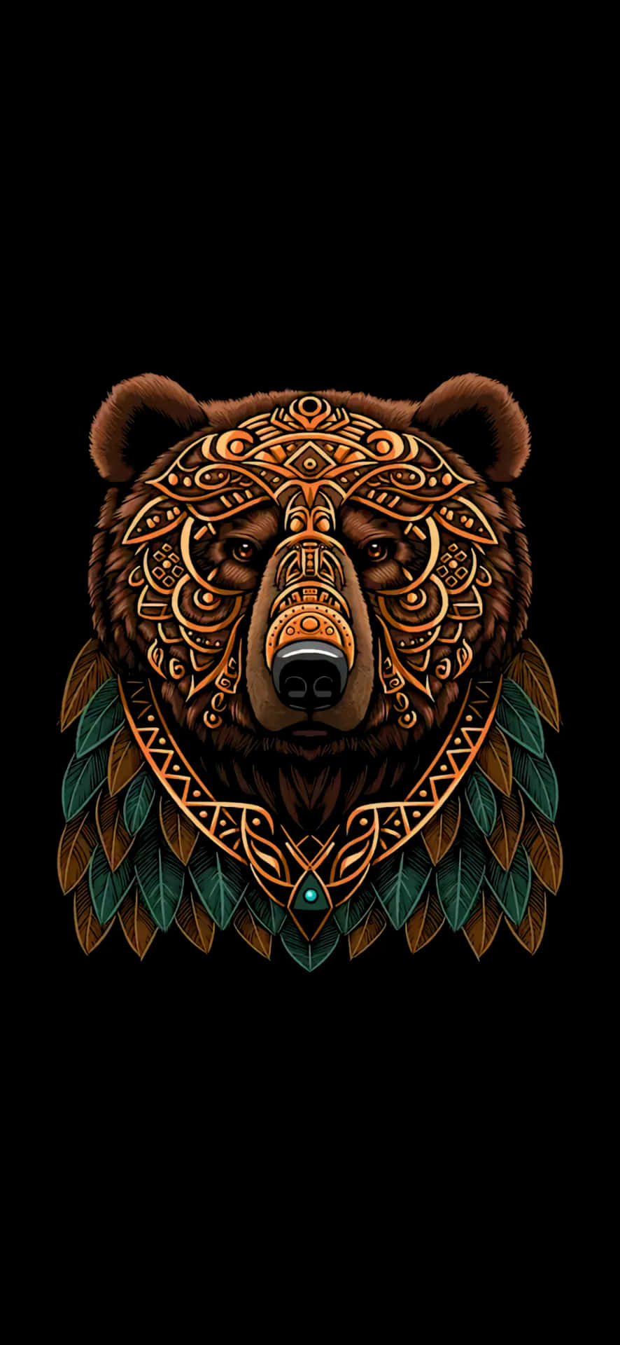 Tribal Grizzly Bear Artwork Wallpaper