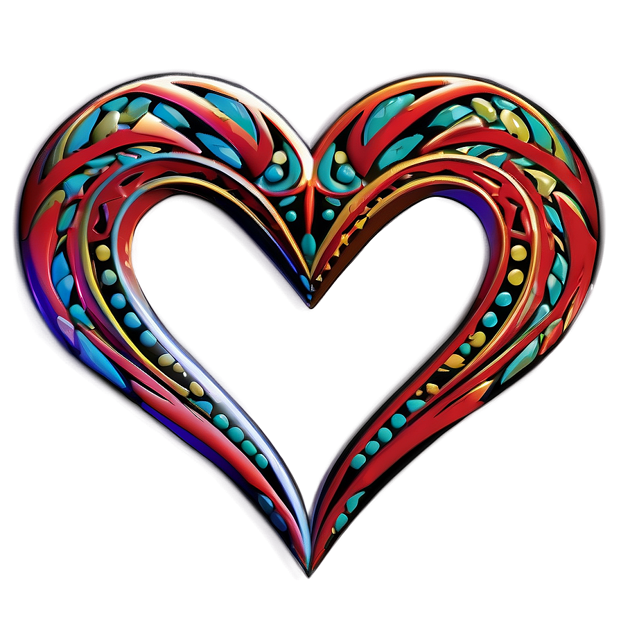 Tribal Heart Outline Png 05252024 PNG