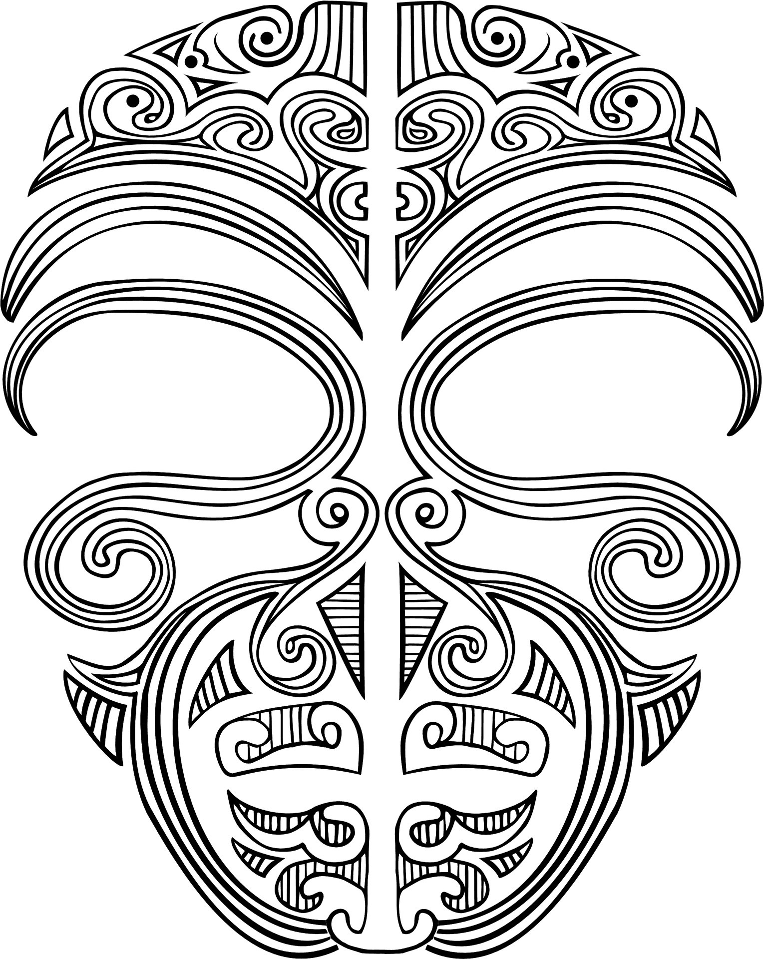 Tribal Mask Vector Design PNG