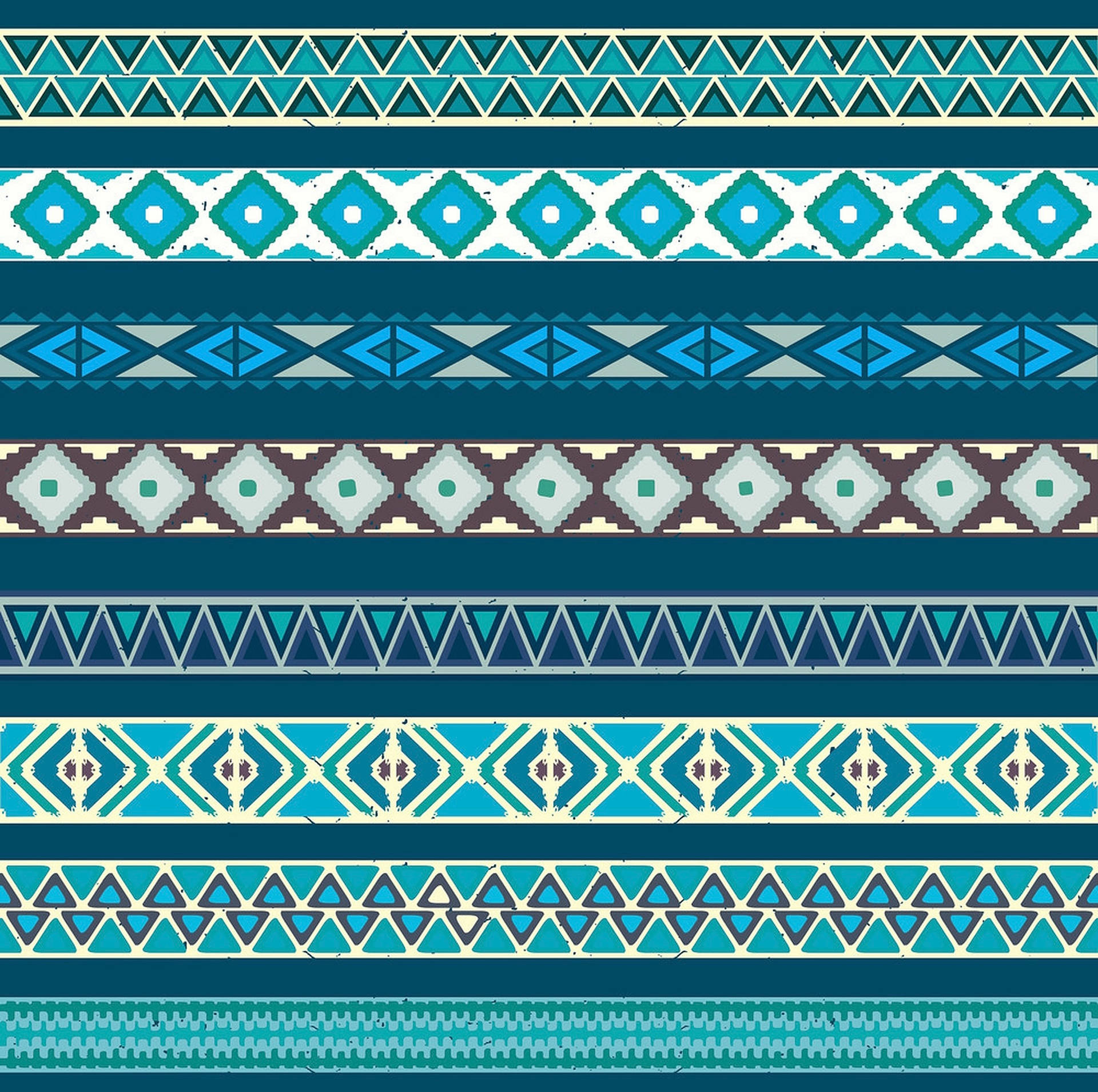 Tribalt mønster blå æstetisk Wallpaper
