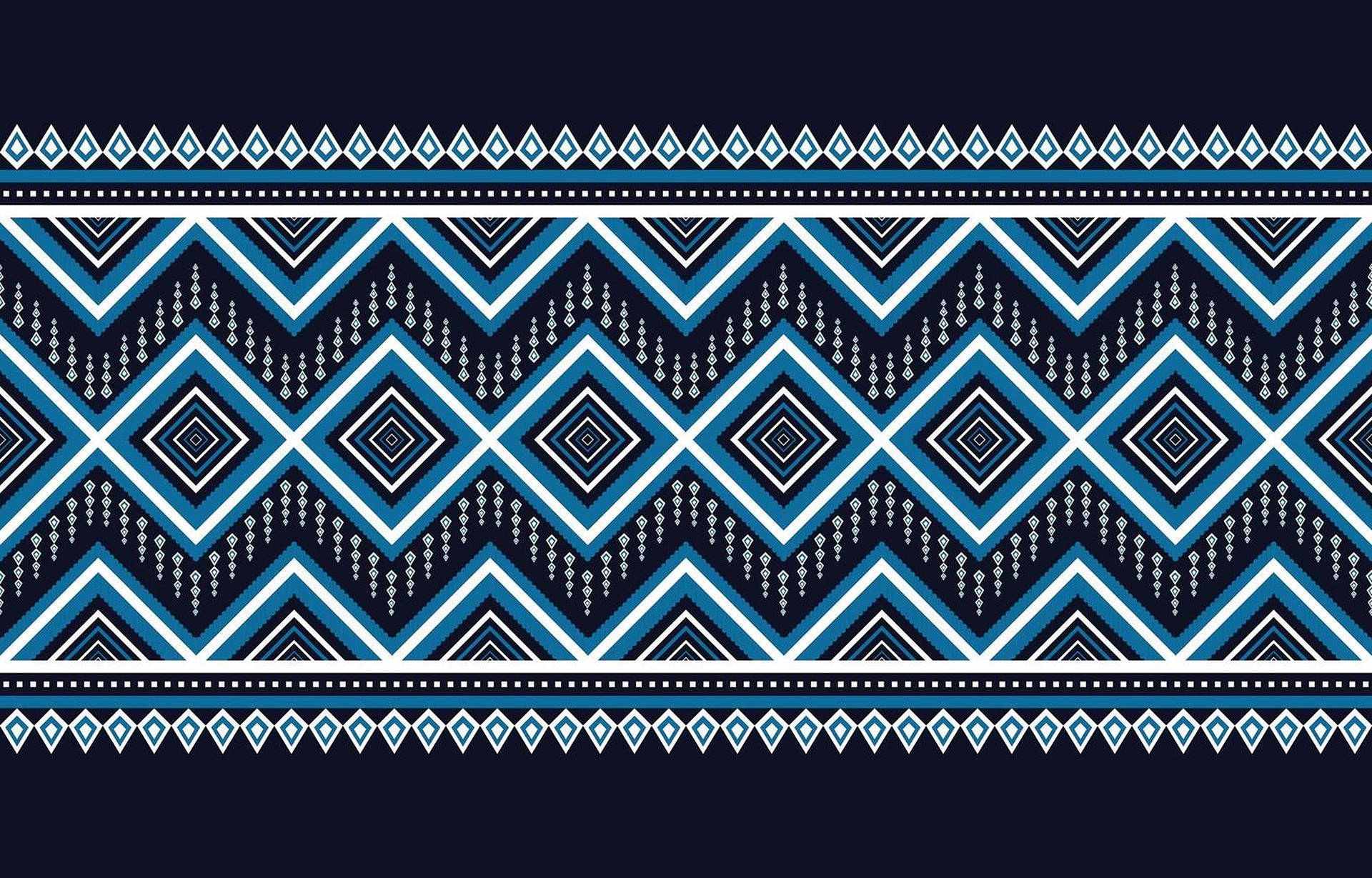 Tribal Pattern Blue Artwork Wallpaper