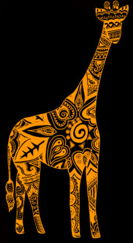 Tribal Pattern Giraffe Art PNG