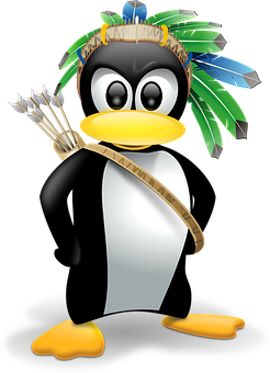 Tribal Penguin Cartoon PNG