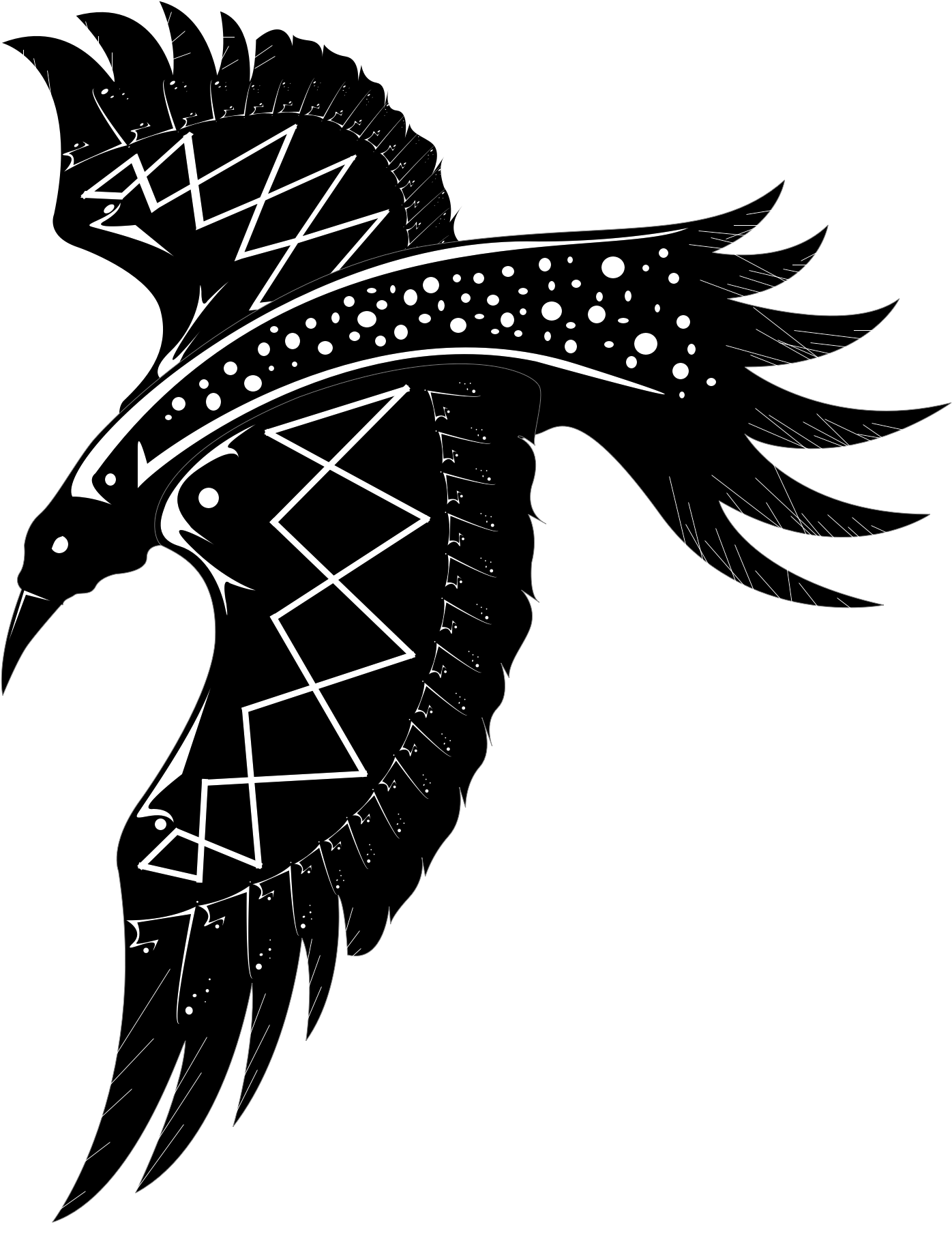 Tribal Raven Artwork PNG