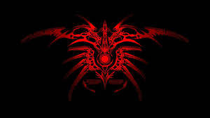 Tribal Red Dragon Logo Wallpaper
