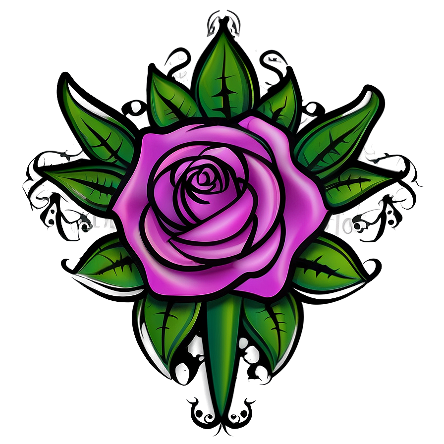 Tribal Rose Tattoo Outline Png Ump PNG