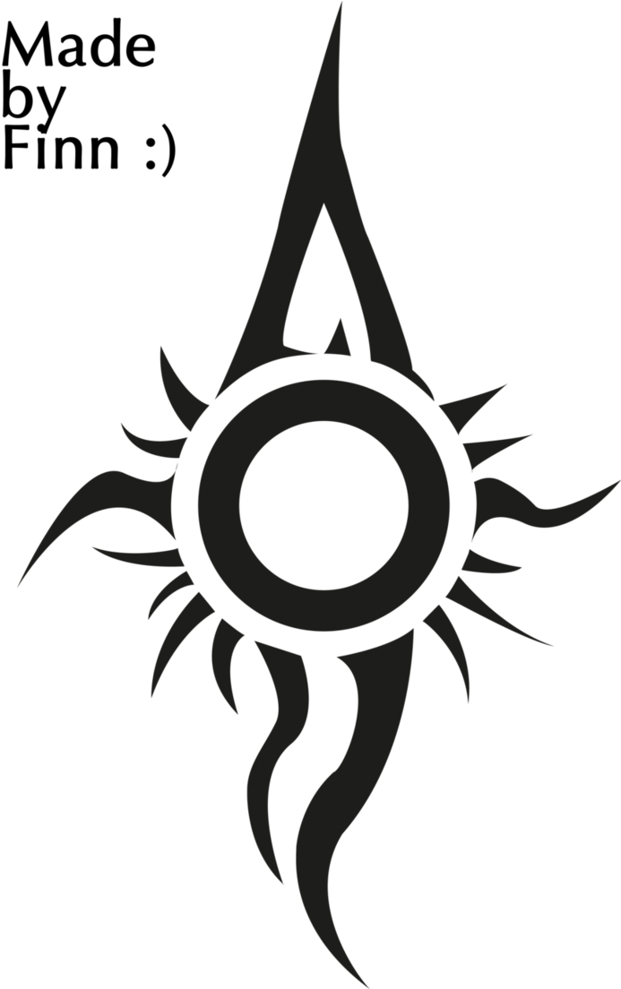 Tribal Sun Flame Tattoo Design Finn PNG