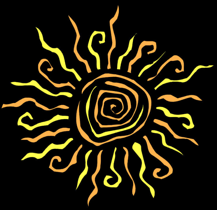 Tribal Sun Illustration PNG