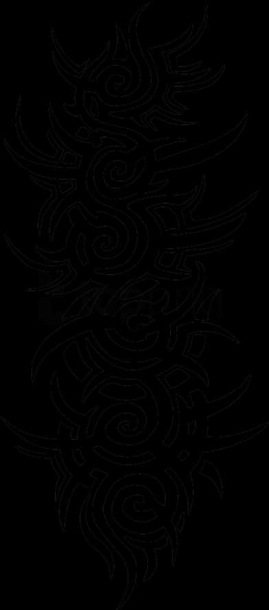 Tribal Tattoo Design Black Background PNG