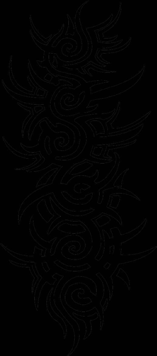 Tribal Tattoo Design Black Background PNG