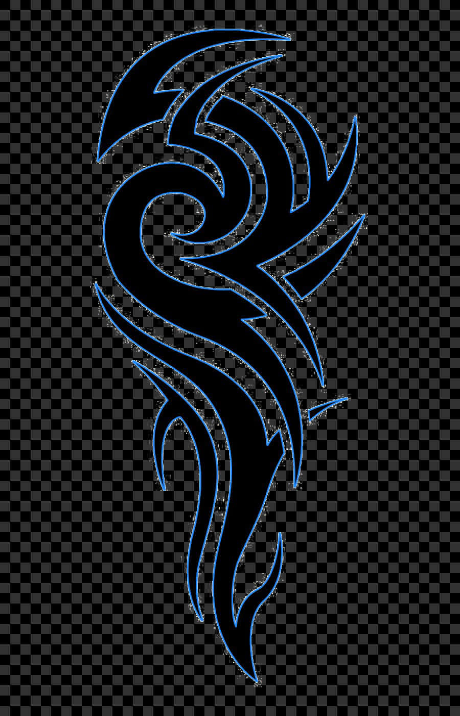 Tribal Tattoo Design Blue Glow PNG