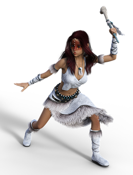 Tribal_ Warrior_ Woman_ Animation PNG