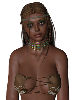 Tribal_ Woman_ Portrait PNG
