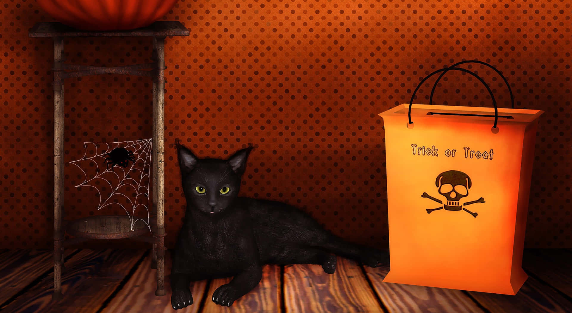 "Trick or Treating can be a fun and safe experience with the right Trick or Treat Bag!" Wallpaper