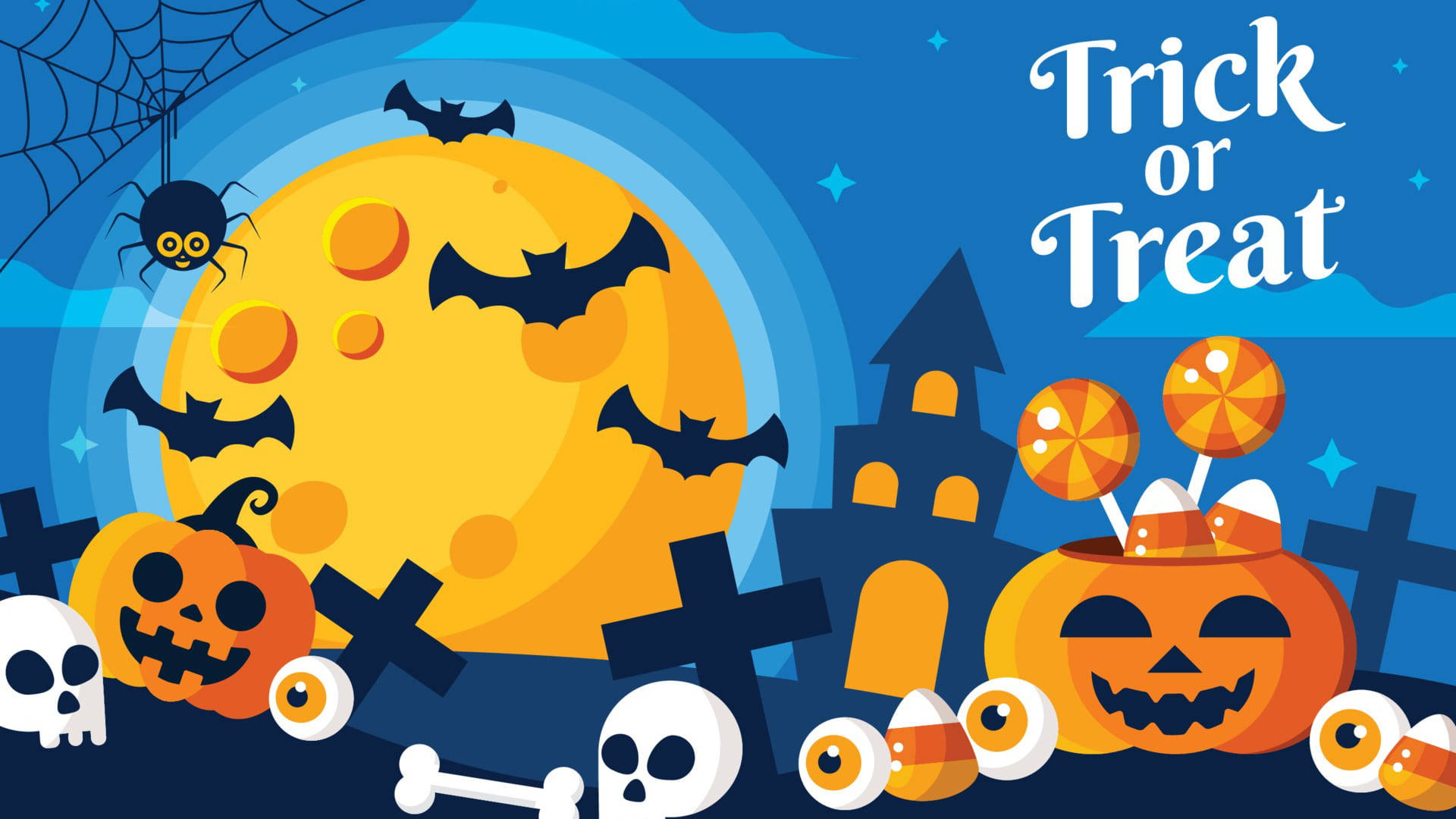 Trick-or-treat Cute Halloween Desktop Wallpaper