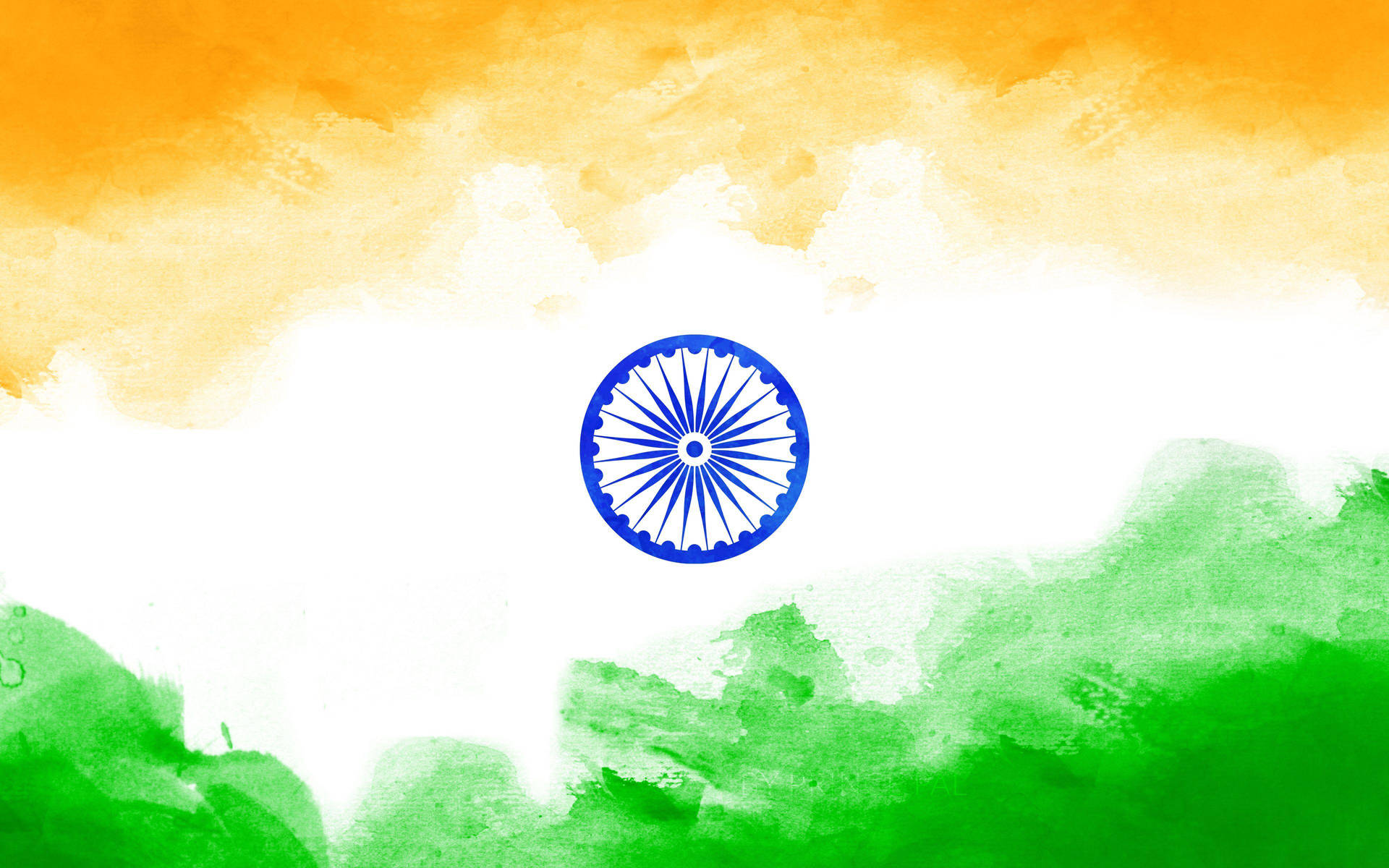 Tricolor Indian Flag Hd In Watercolor Wallpaper