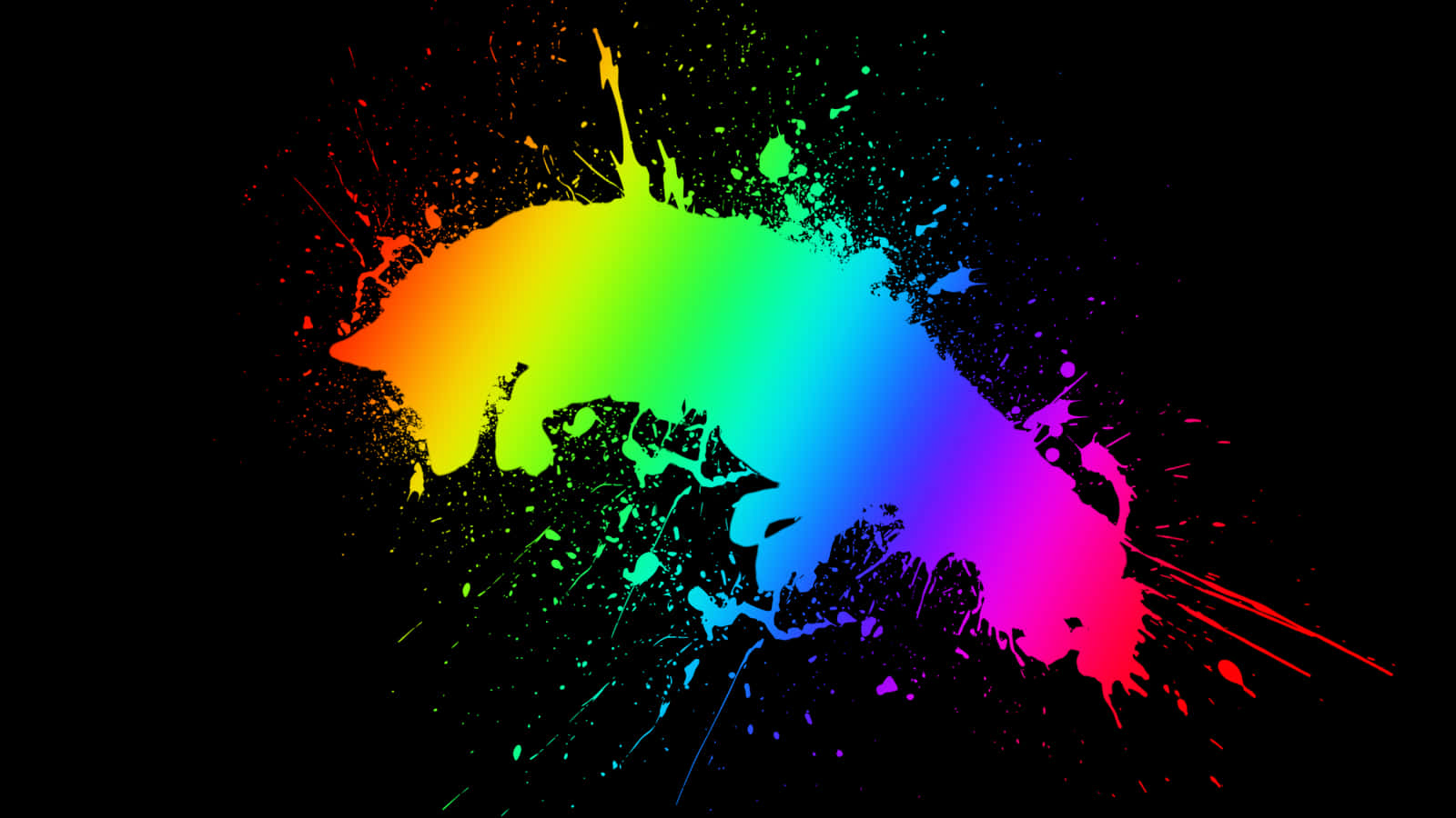 Vibrant Explosion of Colors - Tricolor Paint Splash Art Wallpaper