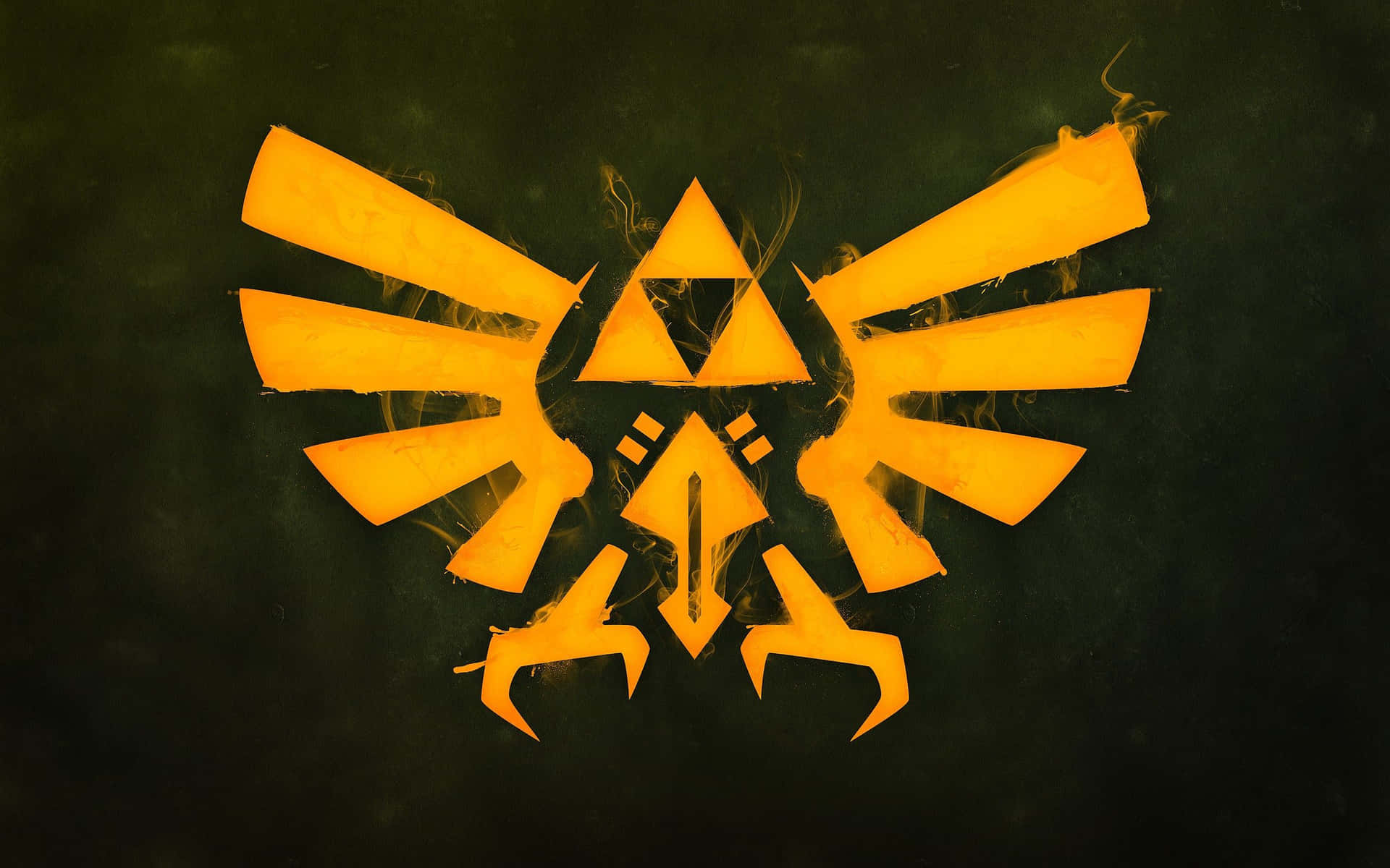 Logoet The Legend of Zelda på en mørk baggrund Wallpaper
