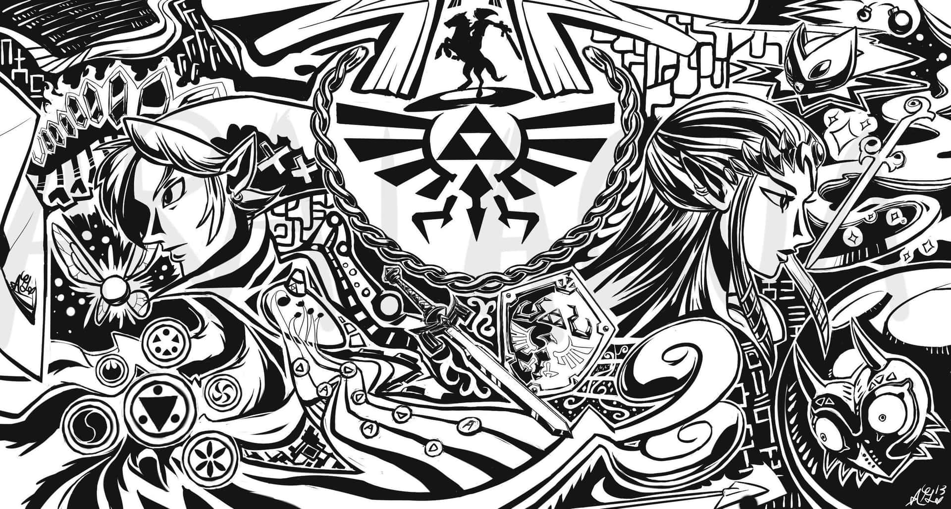Triforce,som Symboliserar Kraft, Visdom Och Mod. Wallpaper