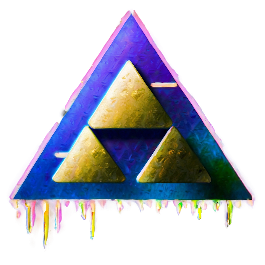 Triforce Glitch Art Png Vib6 PNG