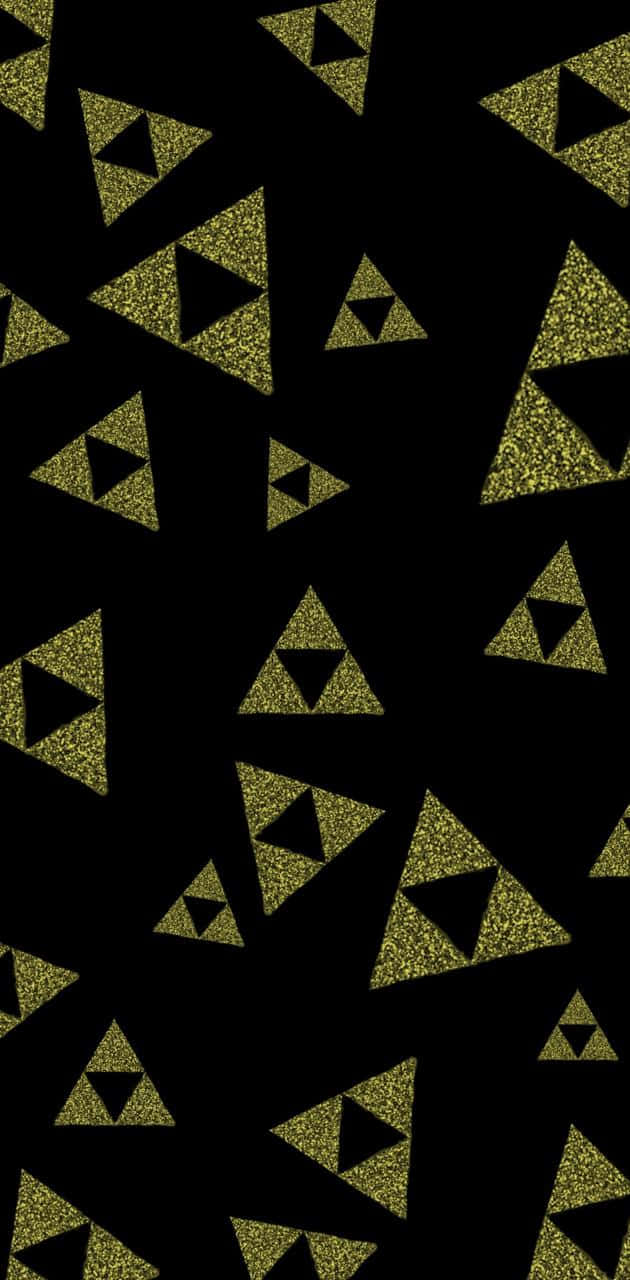 Et sort baggrund med guldtrekanter. Wallpaper