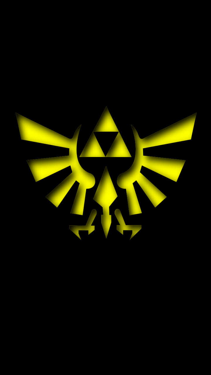 Legendenom Zelda-logotypen På En Svart Bakgrund. Wallpaper