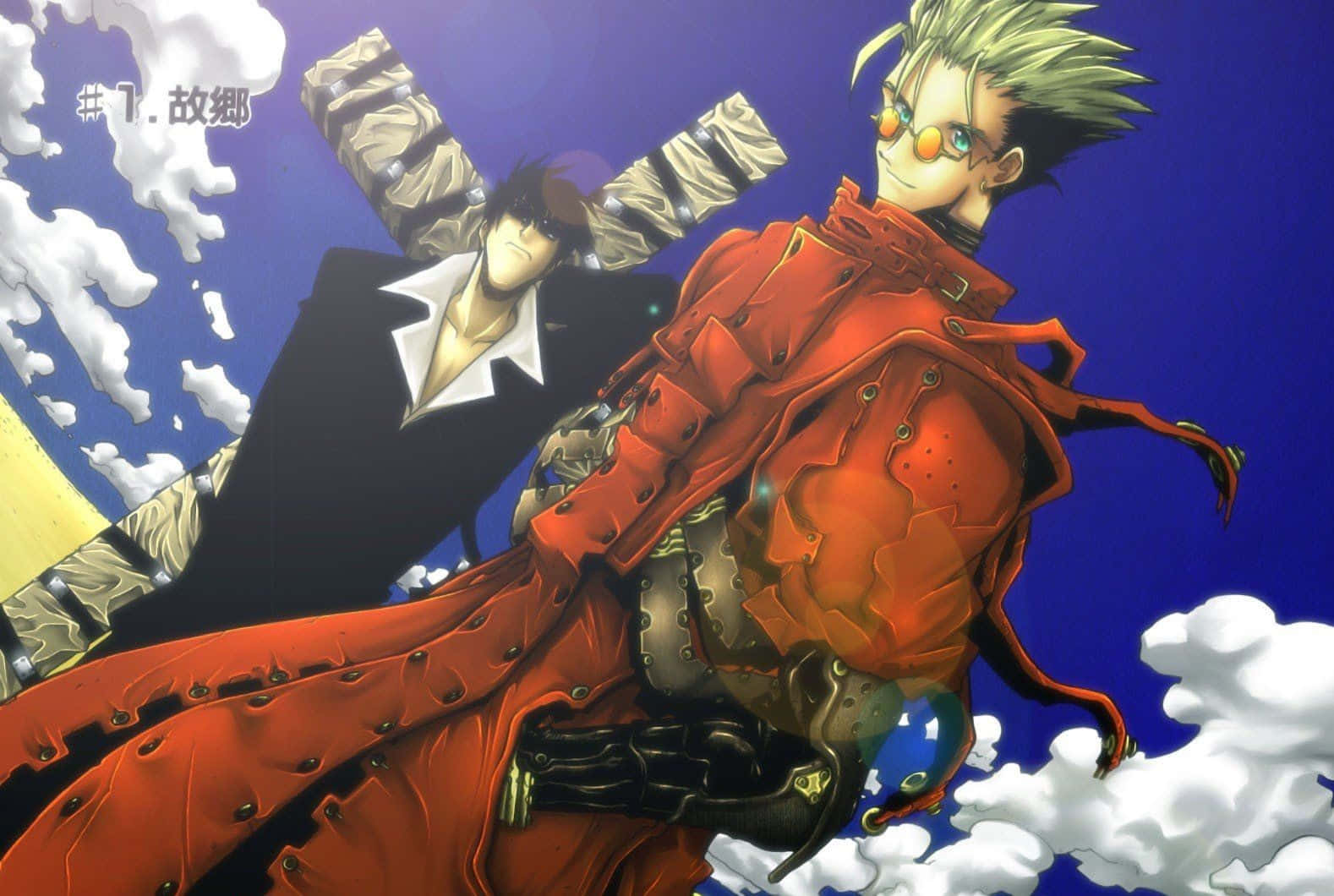 Vash the Stampede takes aim in the Western-styled town of Gunsmoke