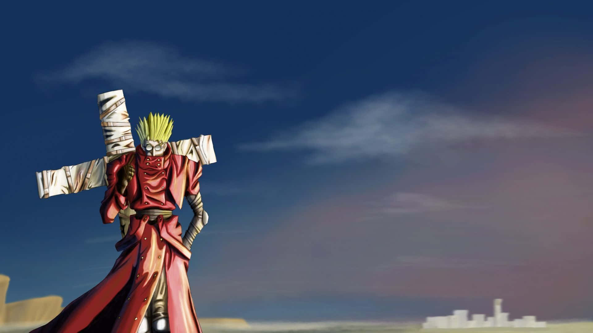 Vash the Stampede, a wandering pacifist with a bounty on his head