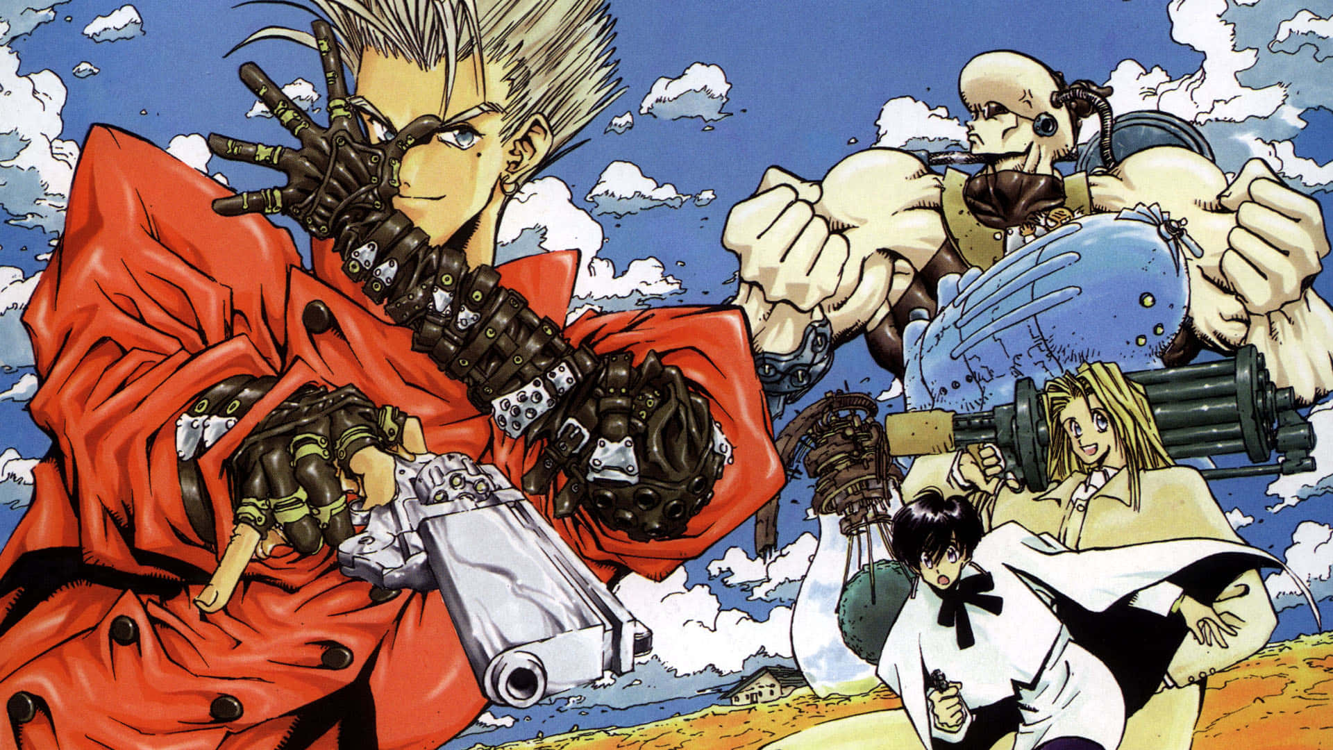 vash the stampede, full body, anime, poster, trigun 2 | Stable Diffusion
