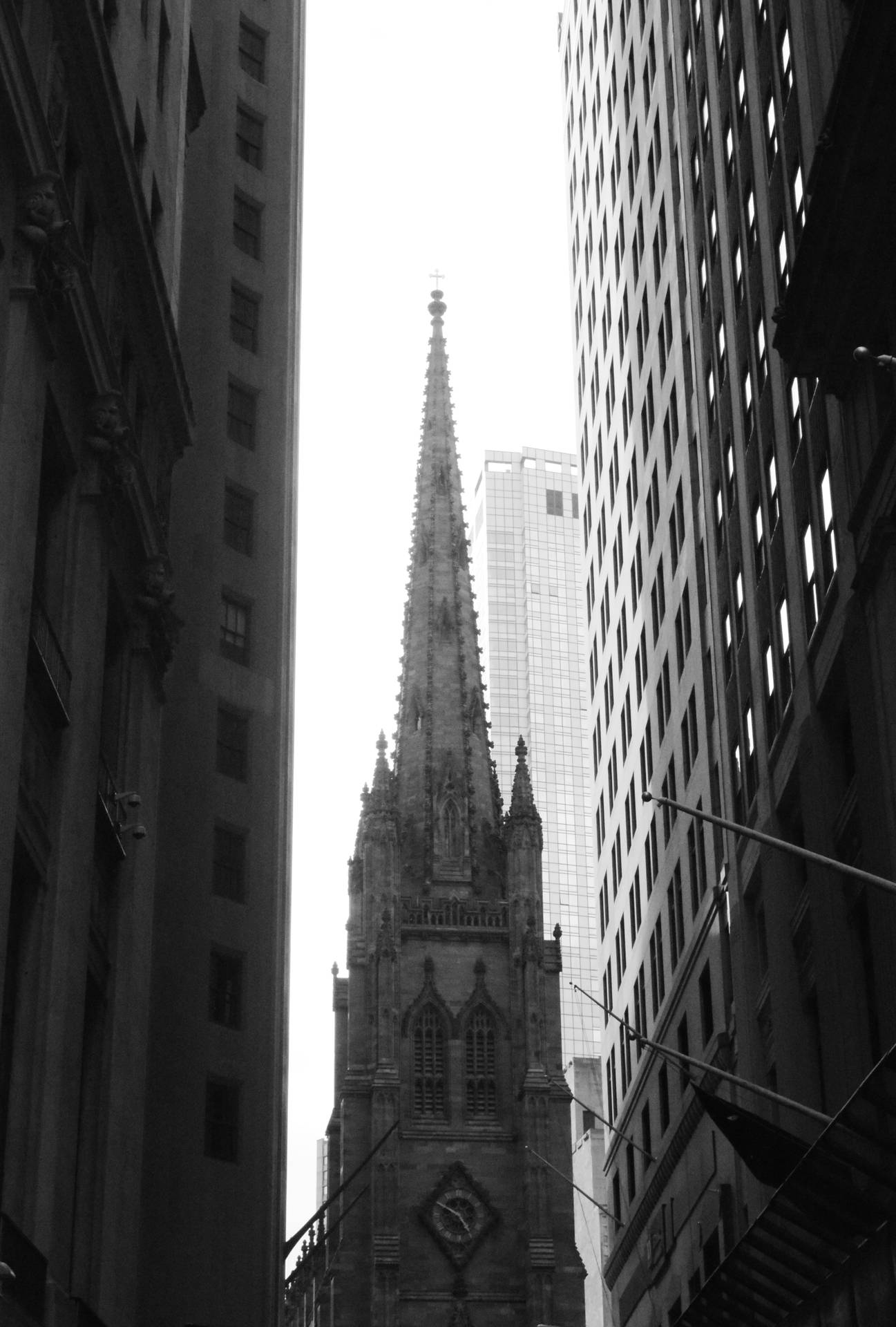 Trinity Church New York Black And White Wallpaper