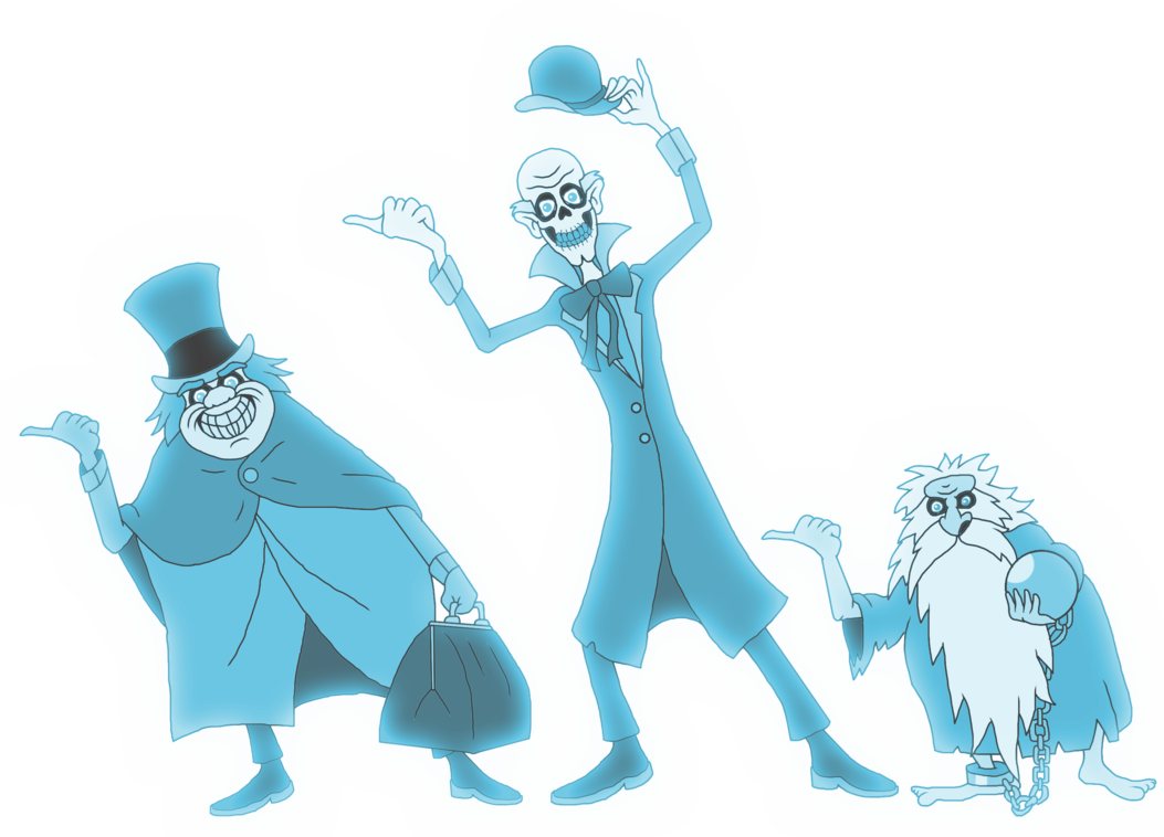 Trioof Cartoon Ghosts Haunting PNG