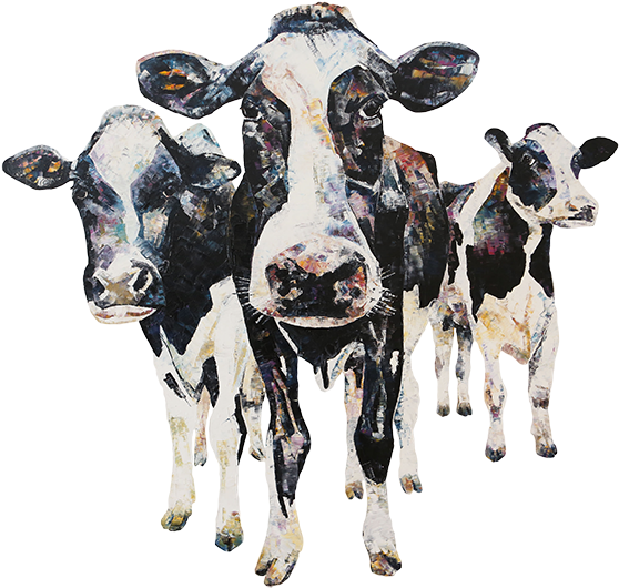 Trioof Dairy Cows Artwork PNG