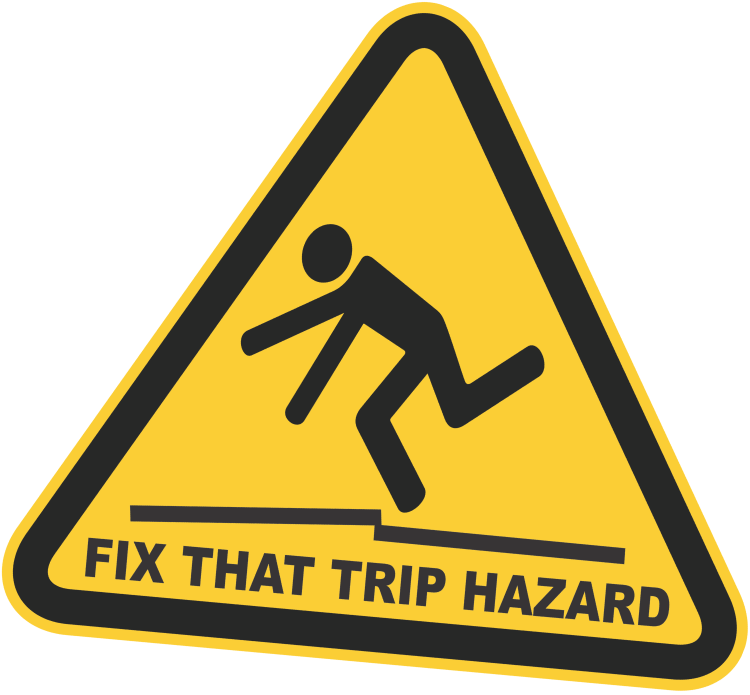 Trip Hazard Warning Sign PNG