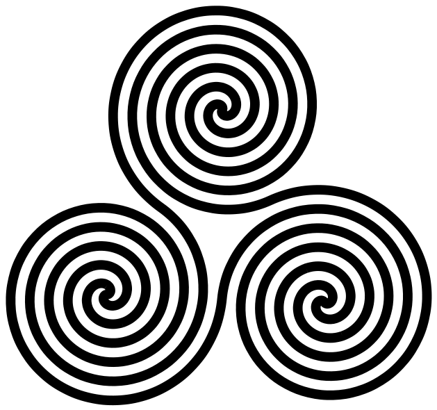 Triple Black White Spirals PNG