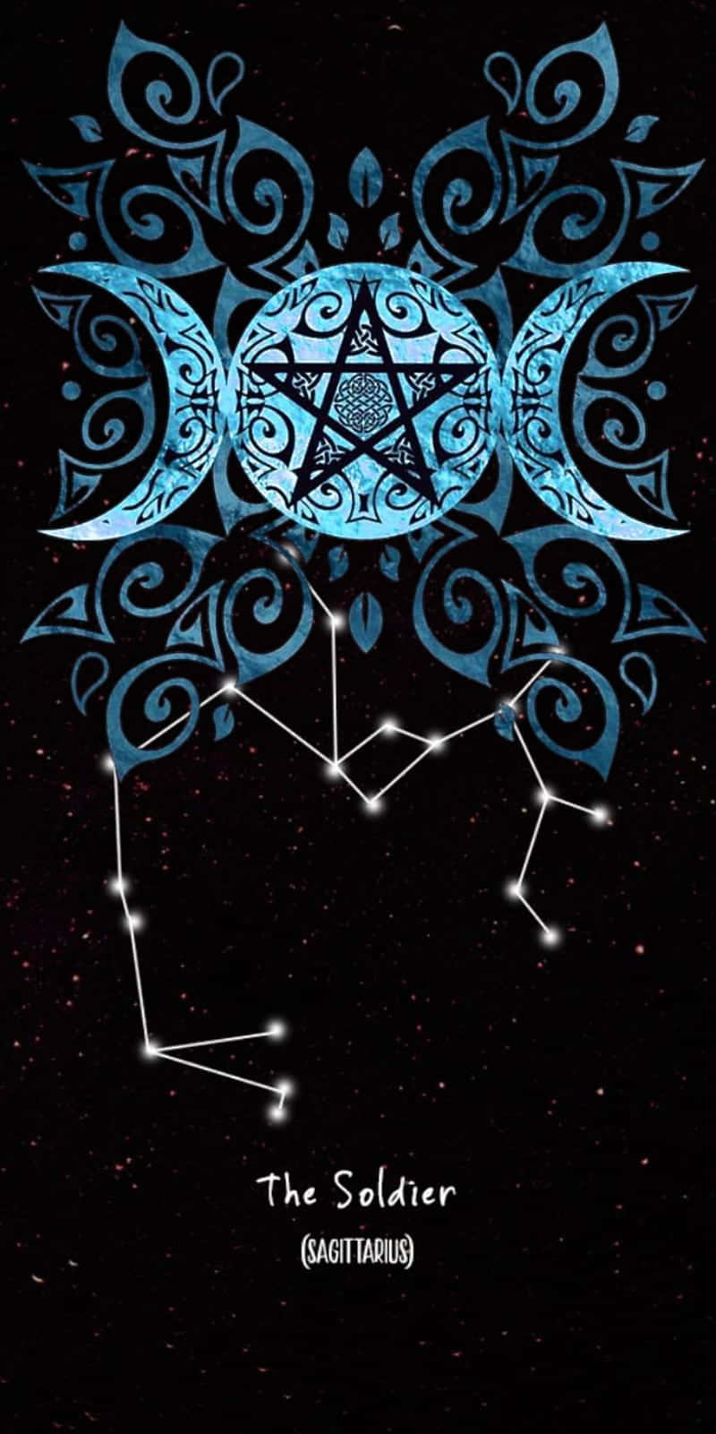 Cute Sagittarius Triple Goddess Illustration Wallpaper
