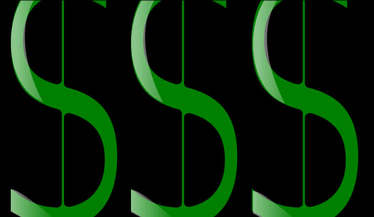 Triple Green Dollar Signs PNG