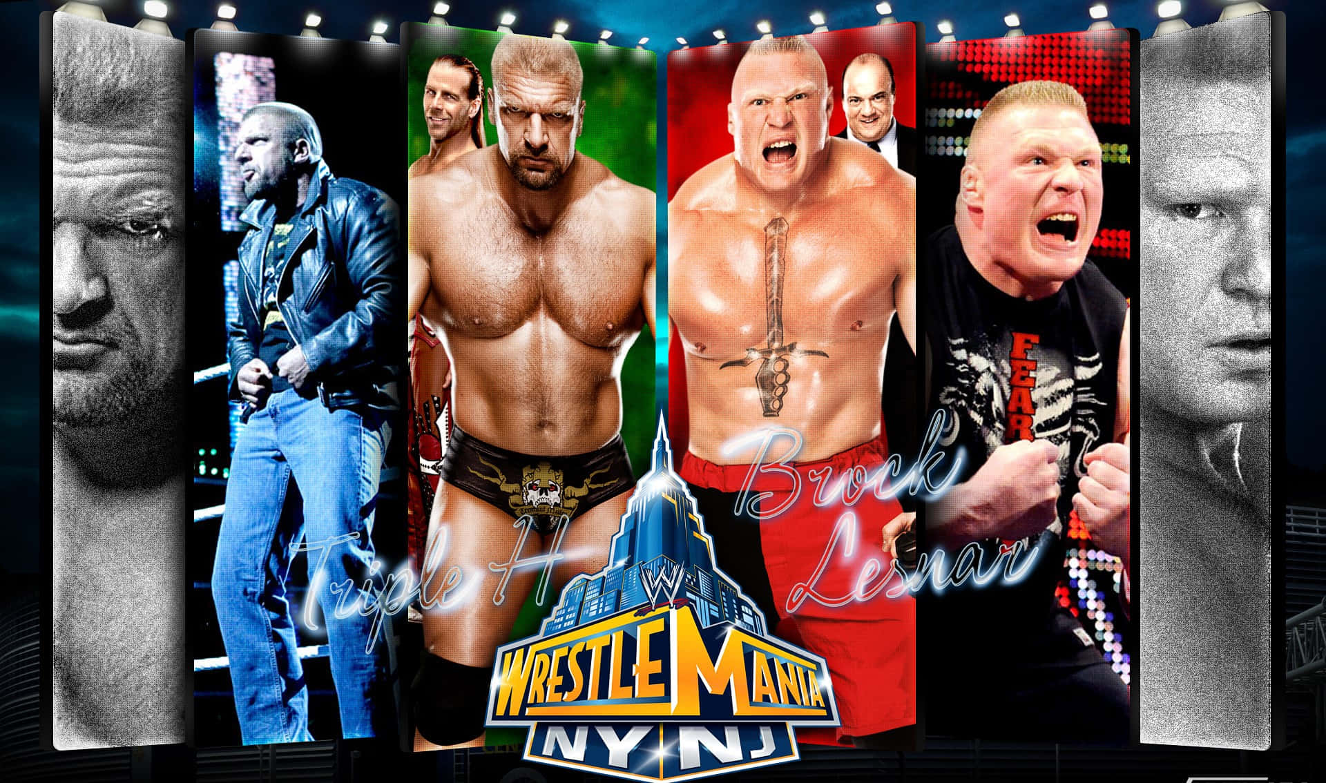 Triple H And Brock Lesnar 2013 Background