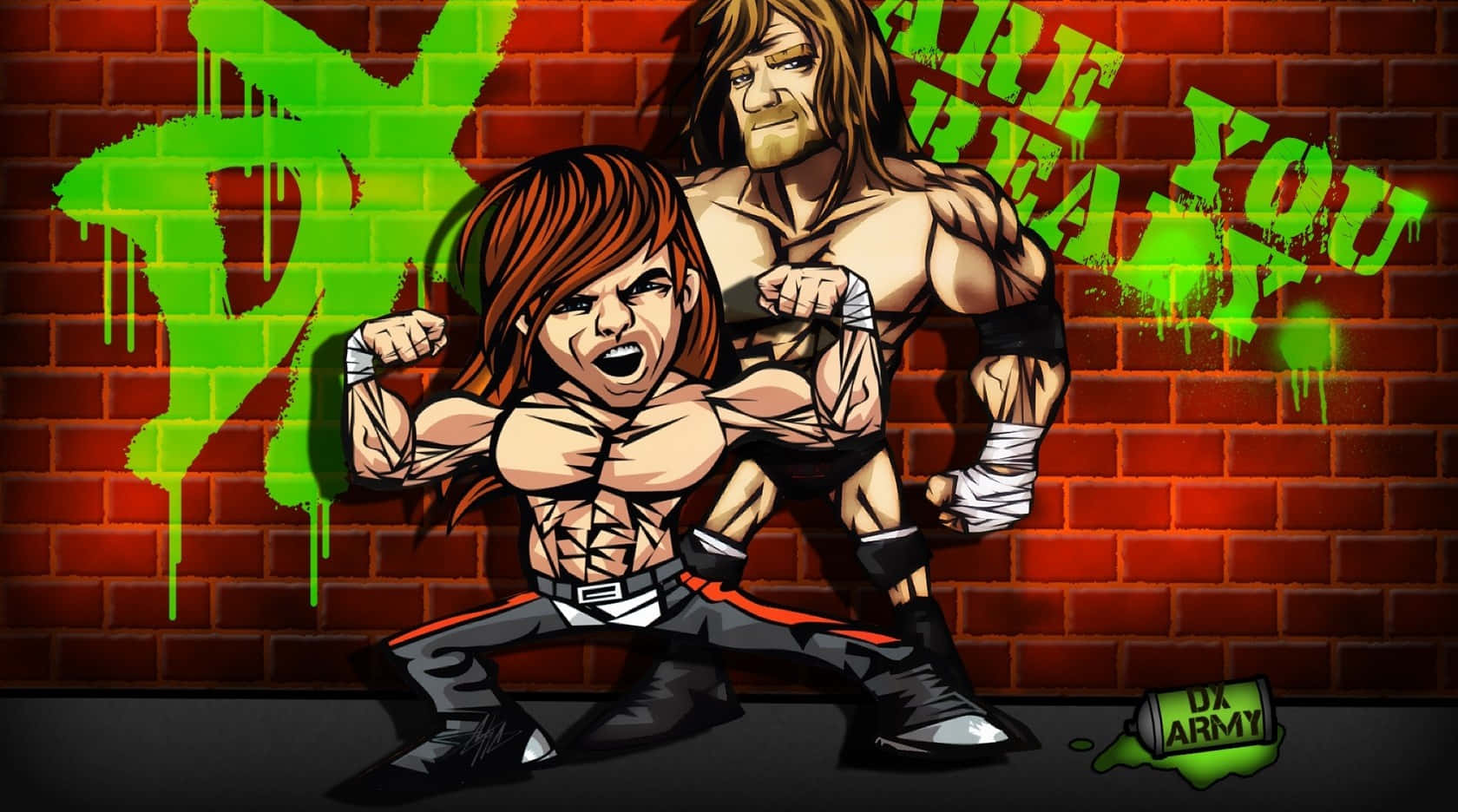 Triple H And Shawn Michaels Fanart Wallpaper