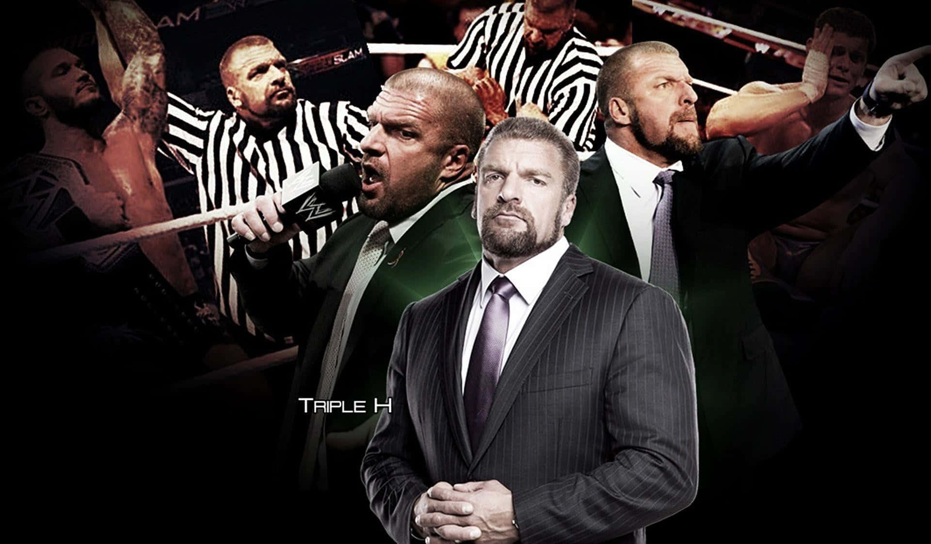 Download Triple H Collage Graphic Wwe Events Wallpaper 
