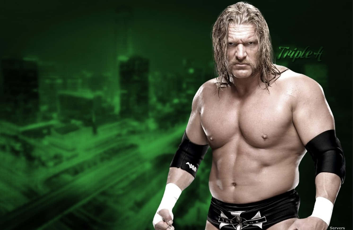 Tripleh Muskulösa Fysik (when Referring To A Computer Or Mobile Wallpaper Featuring Triple H With His Muscular Physique) Wallpaper