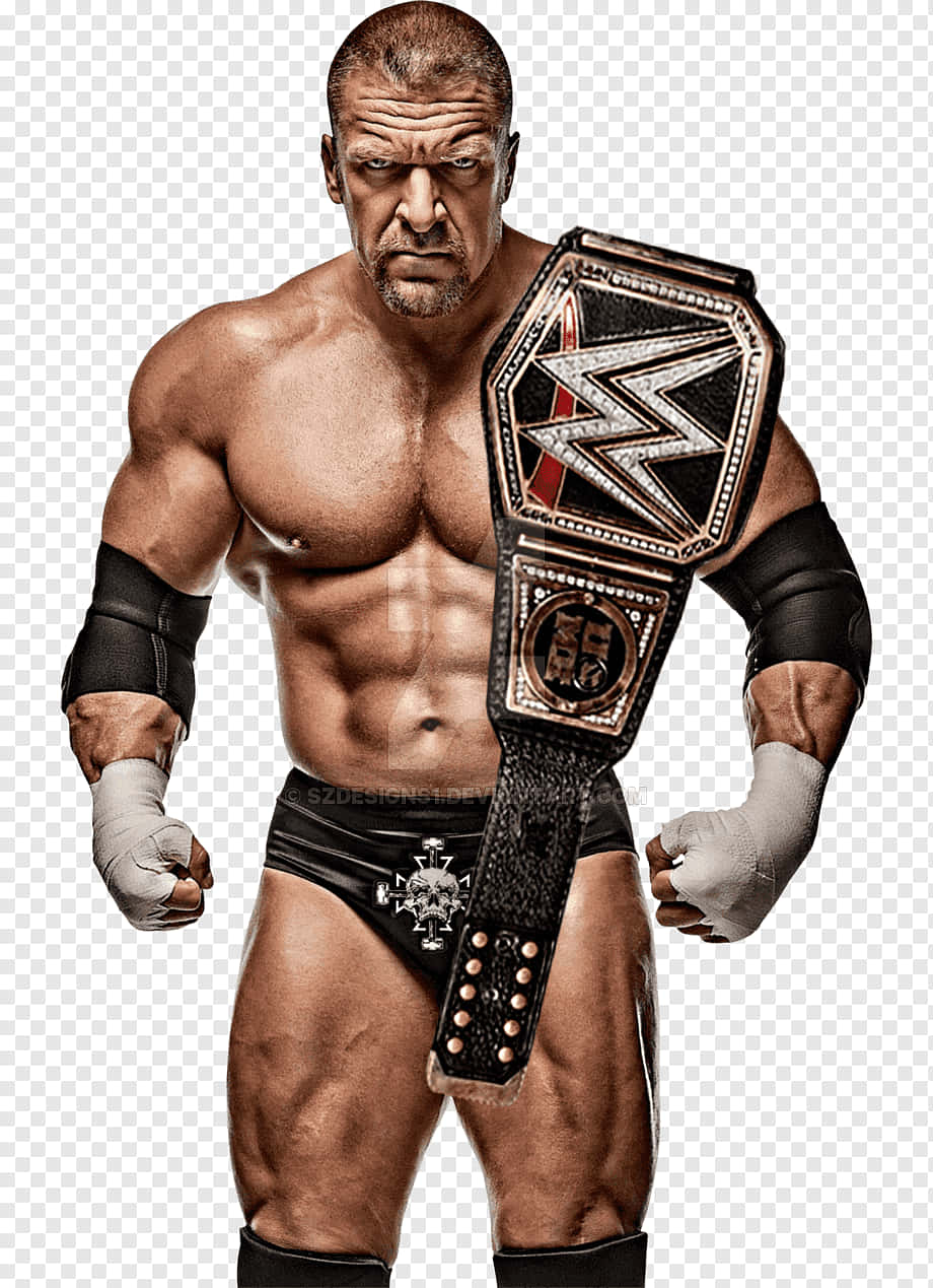 Triple H With A Wwe Championship Belt Wallpaper