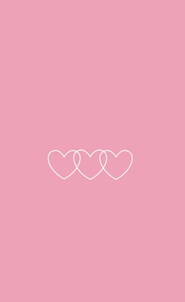 Triple Heart Pink Aesthetic Wallpaper.jpg Wallpaper