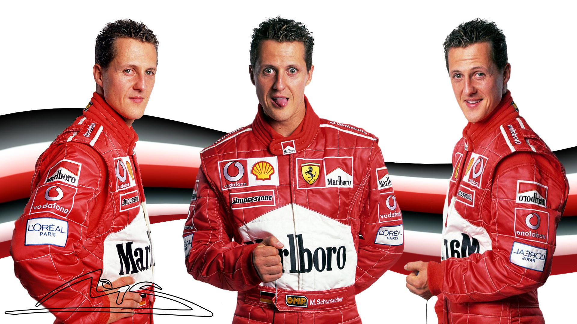 Download Triple Michael Schumacher Wallpaper 
